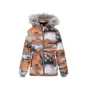 NEW MOLO boy's castor fur jacket in mars